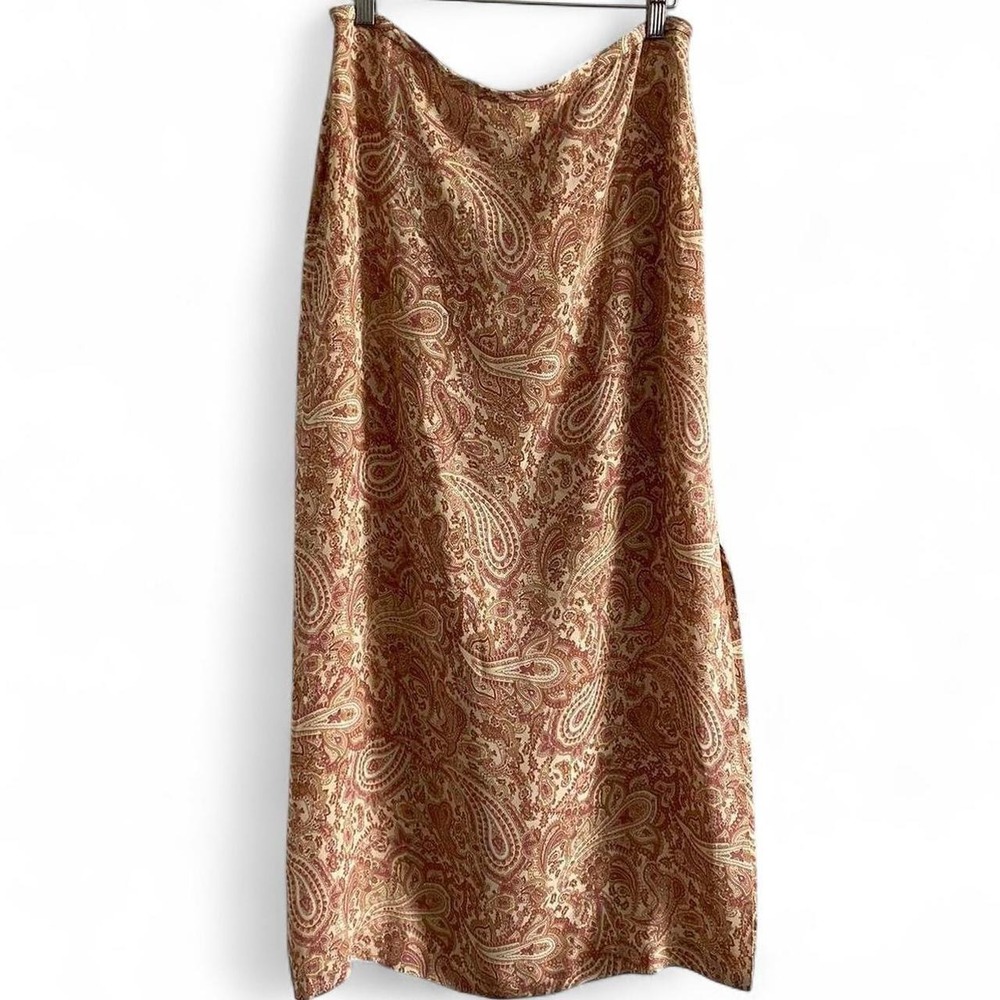 Silk vintage midi skirt
